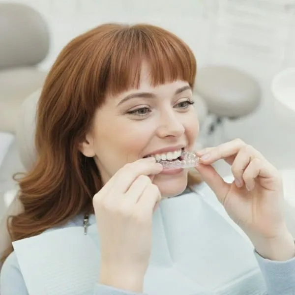 Woman starting Invisalign treatment at West House Dental, Pinner